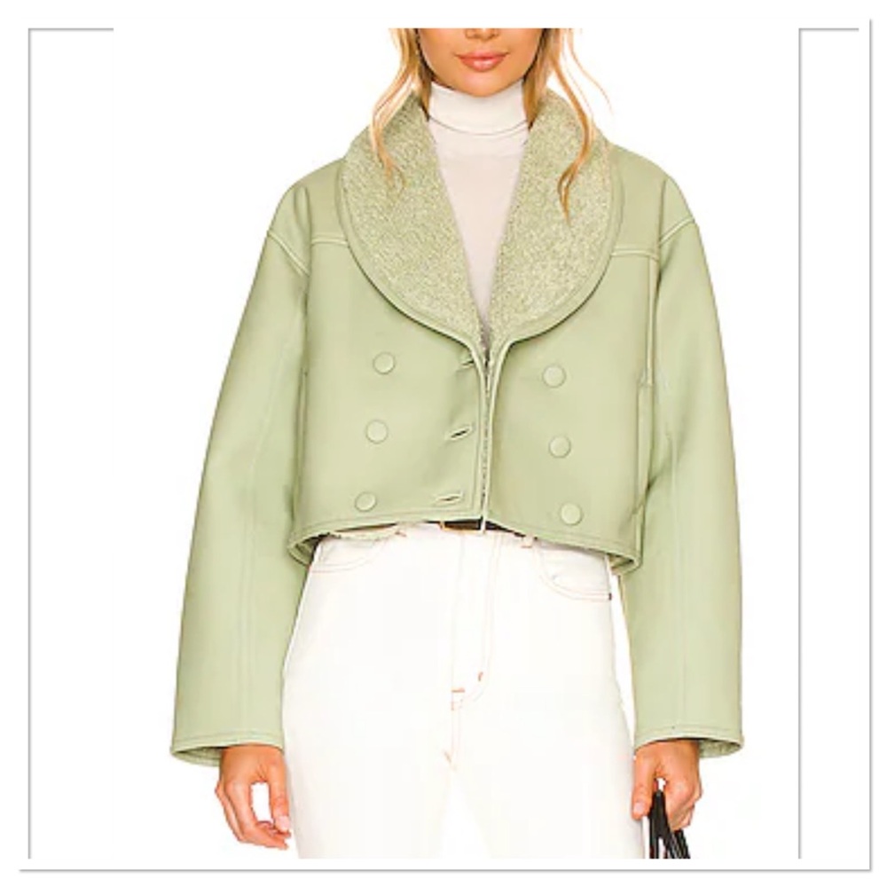 SONG OF STYLE Vincey Double-Breasted Jacket in Matcha Green Sz XS